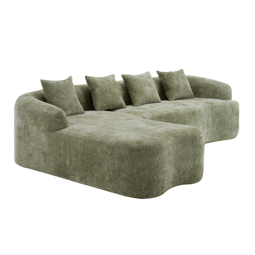 Modular L-Shape Sectional Sofa With Curved Chaise Home Essentials