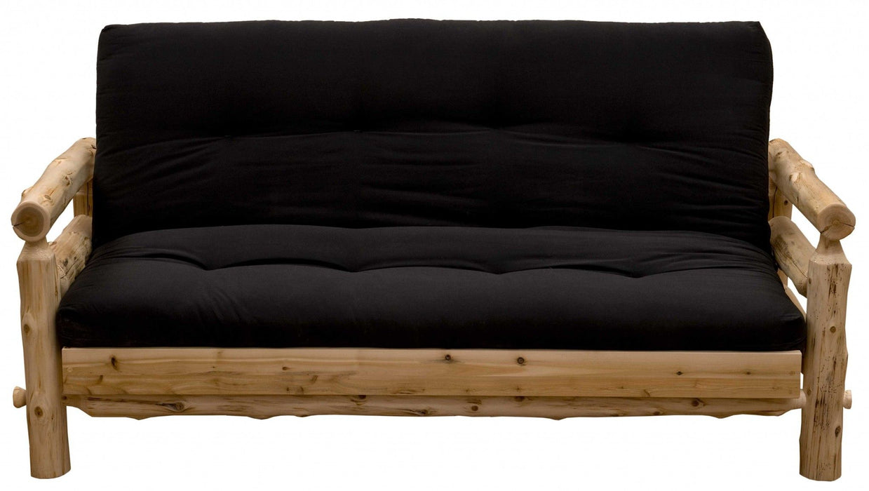 1 Cotton Sleeper Sleeper Sofa With Wood Brown Legs - Black