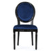French Country Inspired Dining Chair With Iconic Round Backrest - Navy Blue Noble House