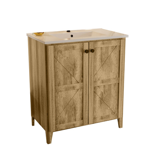Folding Floor Cabinet With Ceramic Sink, Space Saving Home Essentials