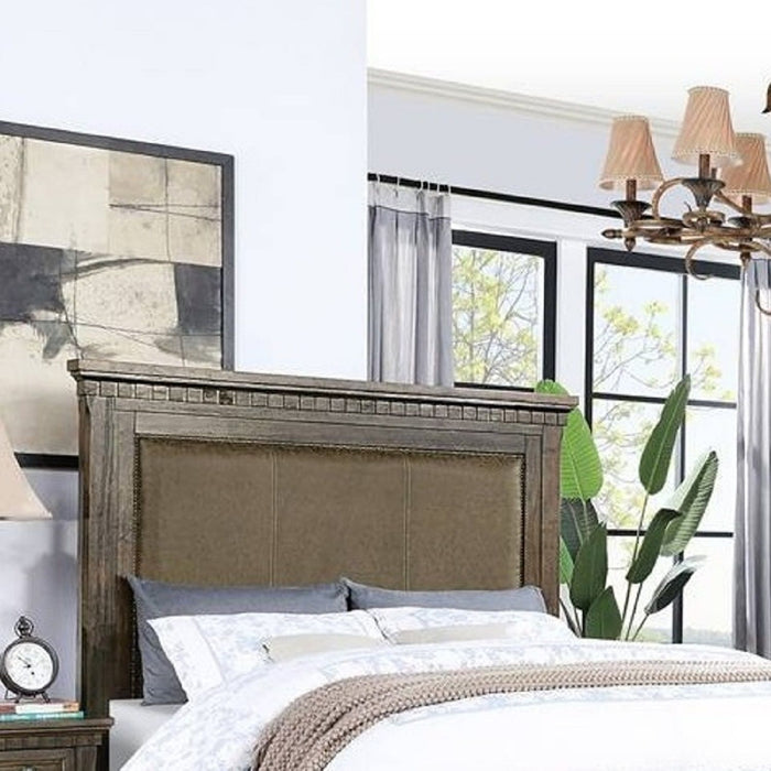 Queen Size Bed With Upholstered Headboard And Footboard Drawers - Brown Home Essentials