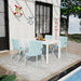 4 Modern Stackable Armchair Matched With Long Table Home Essentials