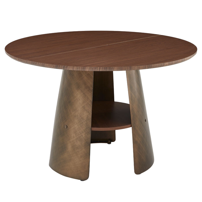 Round Dining Table - Reddish Brown / Walnut Home Essentials