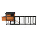 Chicken Coop, Large Outdoor Hen House & Run And Nesting Box Poultry Cage, Rabbit Hutch - Brown / Black Daily Nest