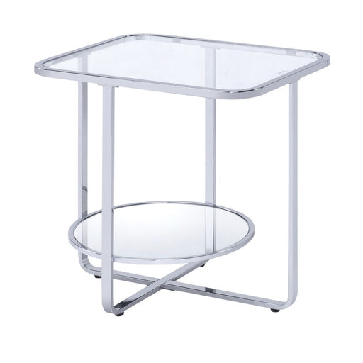 Hollo - End Table - Glass & Chrome ACME