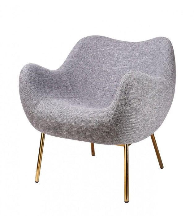 Comfy Accent Chair 29" - Plush Gray and Gold