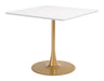 Epas - Dining Table - White / Gold Zuo Modern