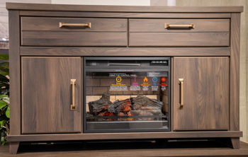 Brazen Valley - LG TV Stand With Fireplace Option - Dark Brown Signature Design by Ashley®