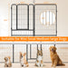 Dog Playpen, 16 Panels Pet Exercise Pen Indoor / Outdoor Fence With Anti Skid Base - Black Daily Nest