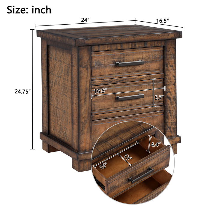 3 Drawer Nightstand Hearth and Haven