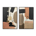 Framed Wall Art, Textured Canvas Painting, Decor For Living Room (Set of 2) - Terracotta Daily Nest