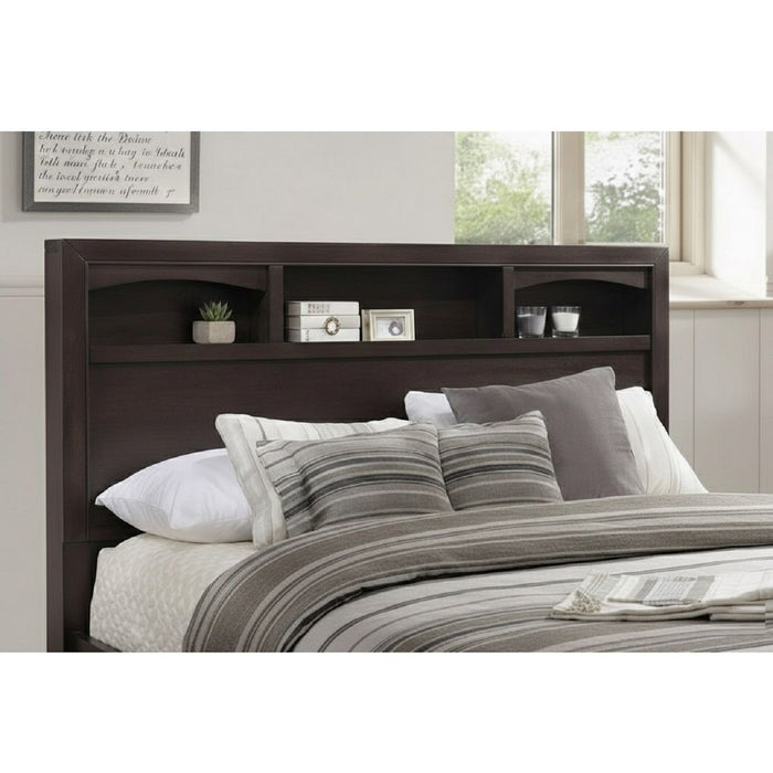 Queen Size Bed With Storage Drawers And Headboard - Brown Mix Home Essentials