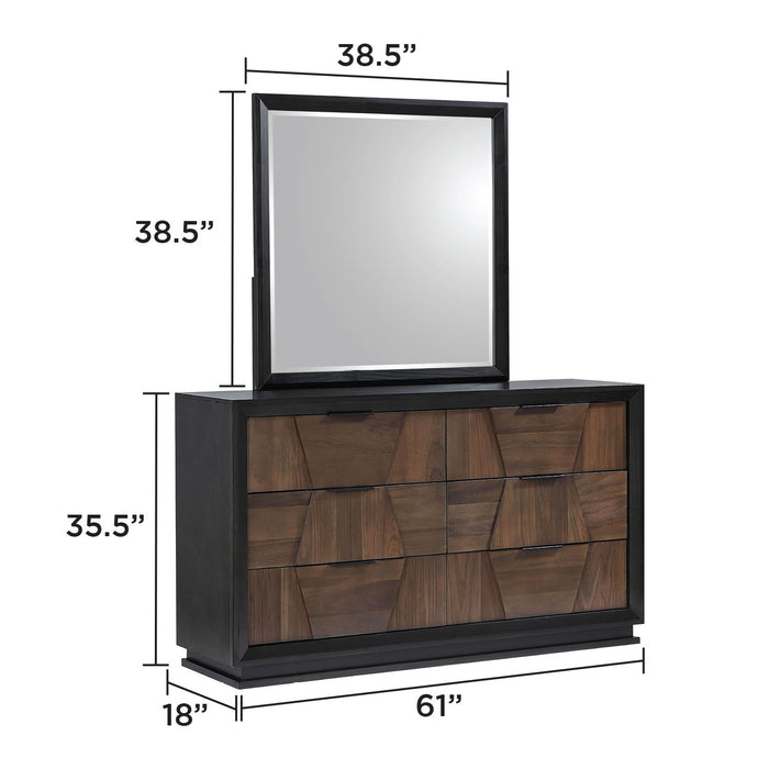 Houston - 6 Drawer Dresser - Walnut Matrix Furniture Group
