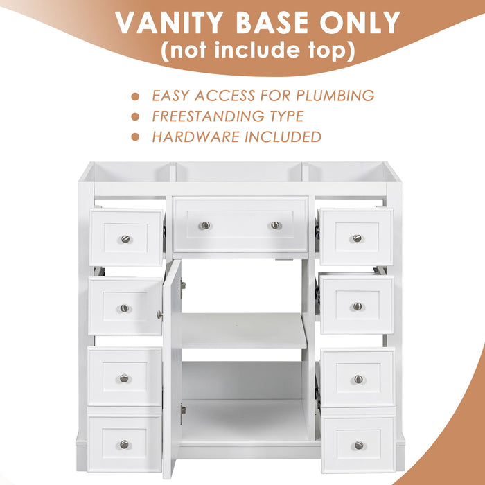 Modern Bathroom Vanity Base Only With 1 Cabinet And 6 Drawers Hearth and Haven