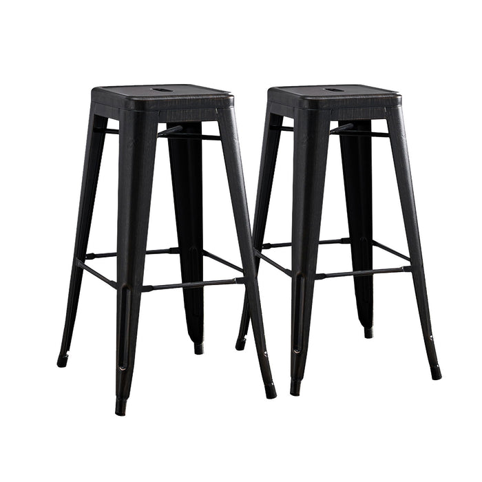Backless Bar Stools (Set of 2) - Black Home Essentials