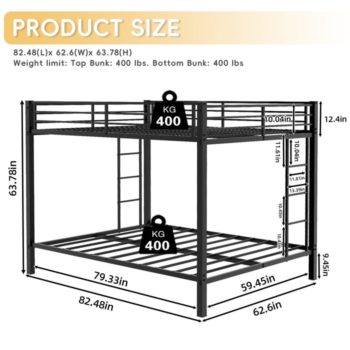 Bunk Bed For Kids, Convertible Frame With Ladders & Guardrail Home Essentials