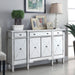 Battista - Mirrored 3 Drawer Wine Cabinet - Silver Furniture Max