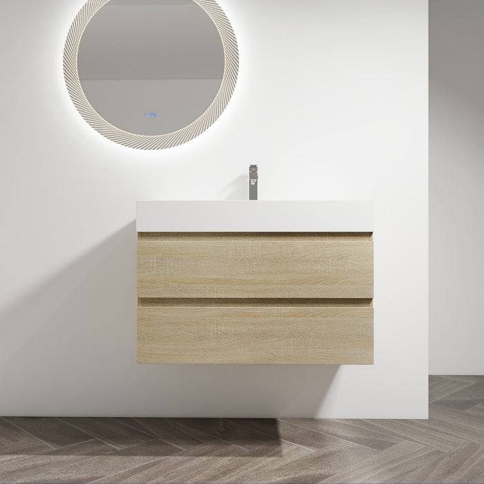 Wall Mounted Bathroom Vanity And Sink, 2 Soft Close Drawers Home Essentials