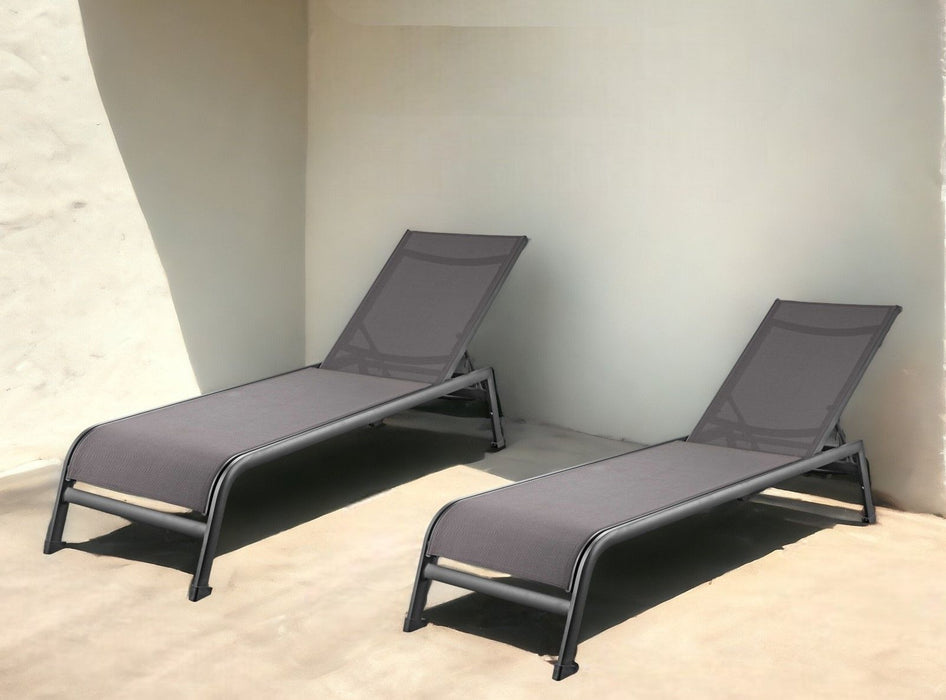 Metal Outdoor Chaise Lounge (Set of 2) - Taupe