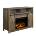 Tobias - Fireplace With Shelf Storage - Oak Acme