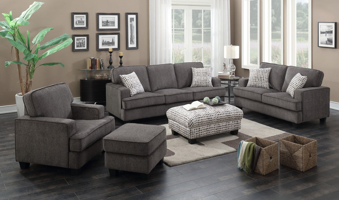 Andie - Ottoman - Ink Dot Emerald Home