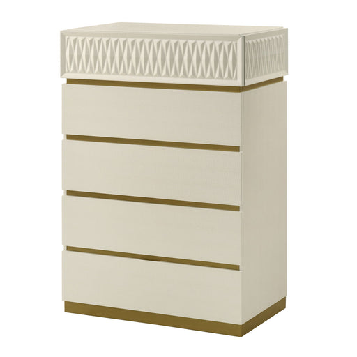 Stanley - 5 Drawer Chest With Crocodile Texture - Gray Matrix Furniture Group