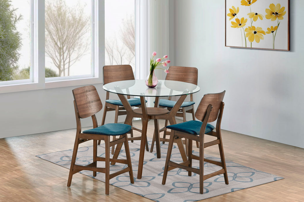 Oscar - Round Glass Counter Table Set New Classic