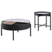 Rafael - 2 Piece Coffee Table Set With Sliding Storage - Tan / Black Furniture Max