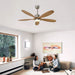 Ceiling Fan With Lights Quiet DC Motor Ceiling Fans 6 Speed Levels - Nickel Daily Nest