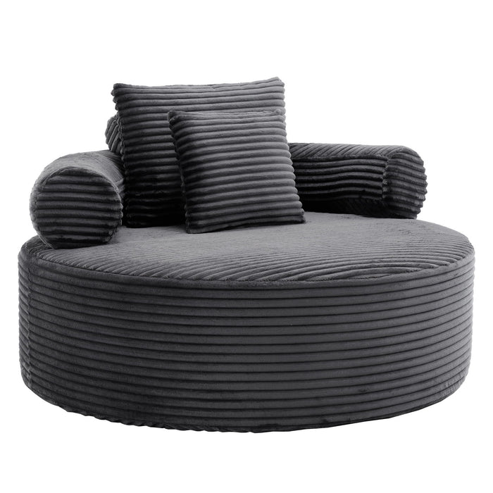 Round Sofa Bed With 3 Pillows For Living Room