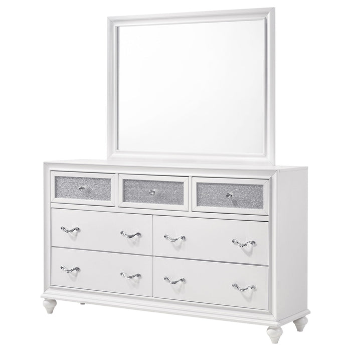 Randall - 7 Drawer Dresser With Mirror - White Furniture Max
