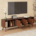 TV Stand With 5 Legs, Media Console Table For Tvs Up To 75" - Walnut Hearth and Haven