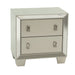 Nightstand With 2 Drawers And Mirror Accent - Silver Home Essentials