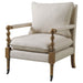 Accent Chair With Turned Legs - Beige Furniture Max