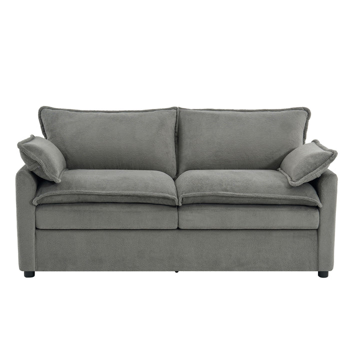 Modern Loveseat Sofa, Upholstered Couch With Side Storage Pockets Hearth and Haven