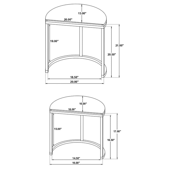 Allura - 2 Piece Demilune Nesting Table Set - Black Furniture Max