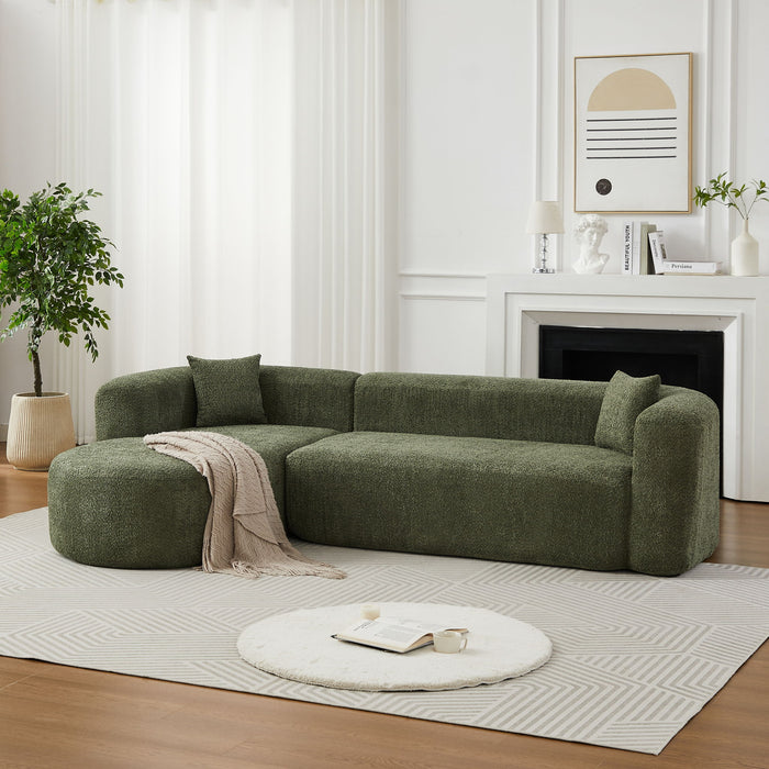 L - Shape Boneless Cloud Couch With 2 Throw Pillows For Living Room Home Essentials