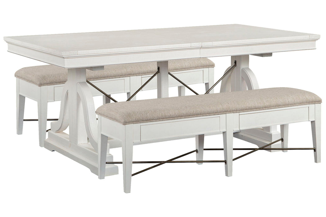 Heron Cove - Extendable Trestle Dining Table Set Magnussen Furniture