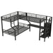 Twin Over Full L Shaped Bunk & Loft Bed With Built-In Wardrobe, Desk, And USB Ports - Black Dreamland