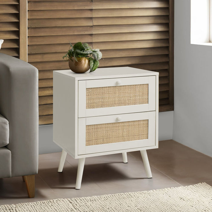 Accent Table & Storage Drawers - White 8th Street