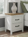 Kerisden - Two Drawer Night Stand - White / Brown Signature Design by Ashley®