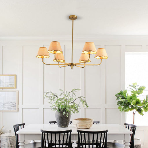 6 Lamp Chandelier - Golden Daily Nest