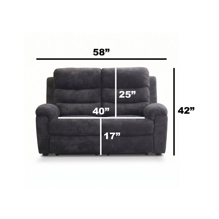 2 Seat Manual Recliner Loveseat With 150° Deep Recline, For Small Living Spaces - Dark Gray Home Essentials