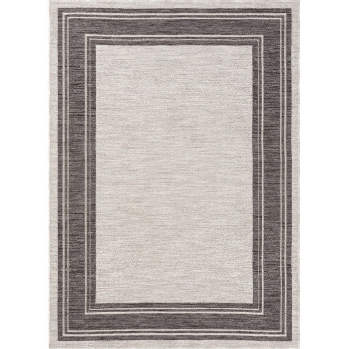 8' X 9' Indoor / Outdoor Area Rug - Gray / Ivory