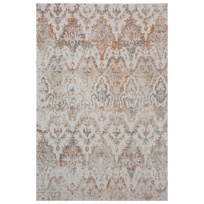 5' X 8' Stain Resistant Indoor / Outdoor Area Rug - Beige Damask