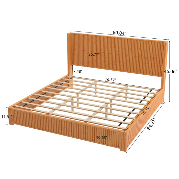 Platform Bed Frame With Headboard, Floor Standing Design Home Essentials