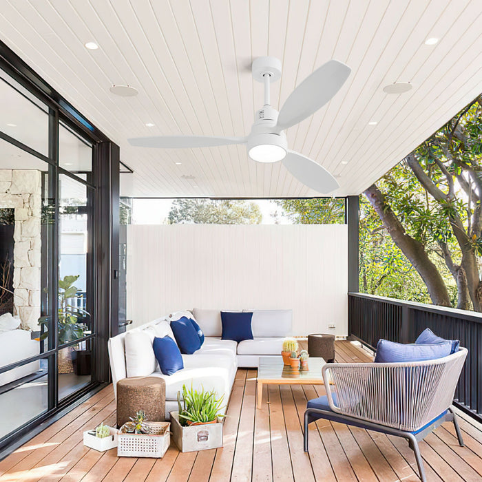 Ceiling Fan With Reversible DC Motor, LED Light, Solid Blades, Remote Control Daily Nest