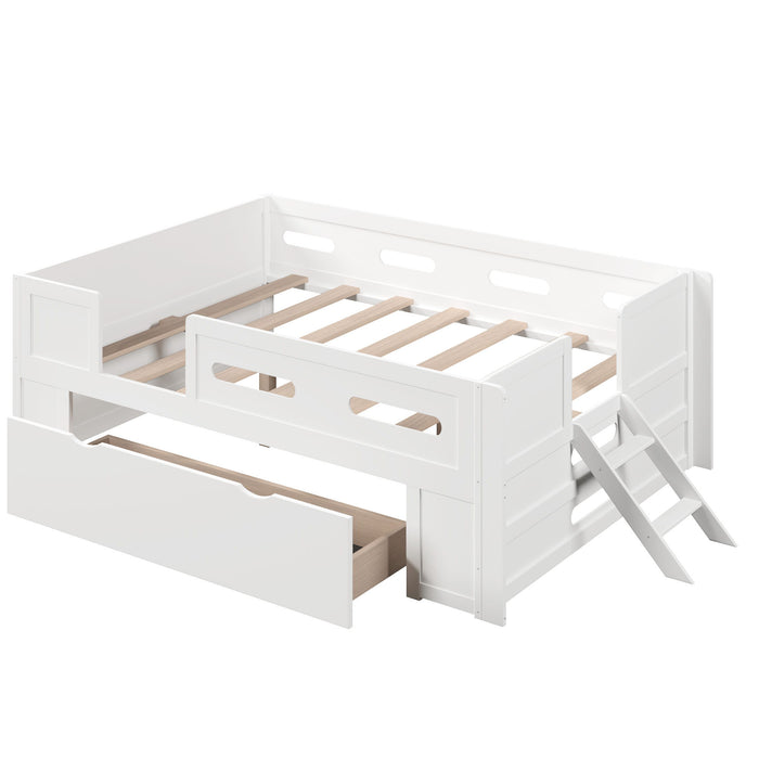 Platform Bed With Guardrail And Drawer Dreamland