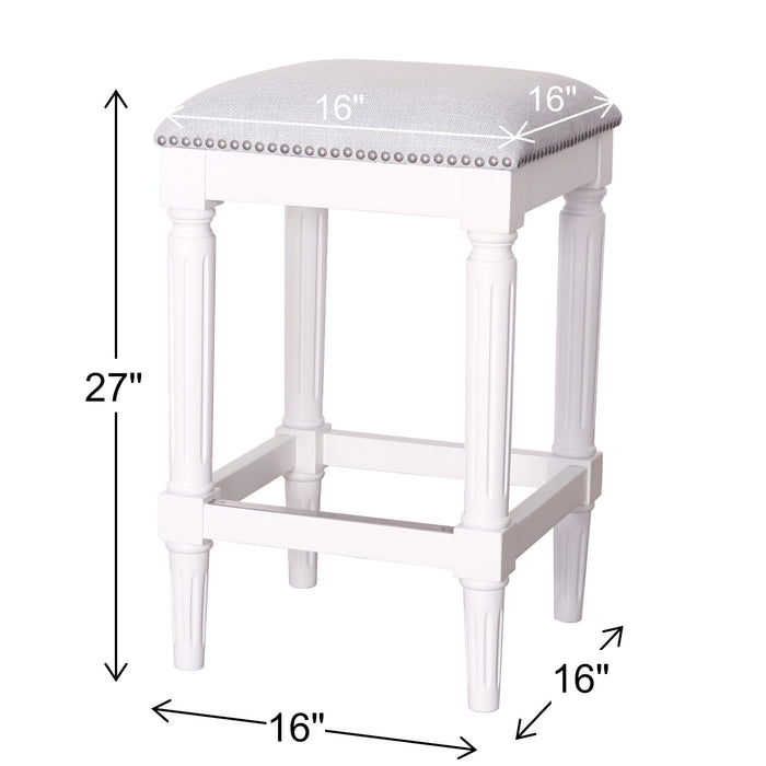 Square Stool With Upholstered Seat Home Essentials