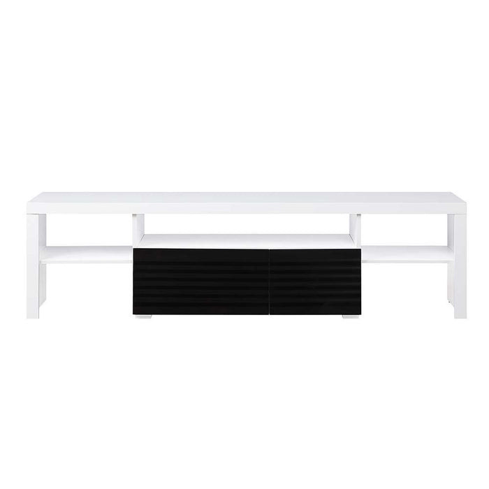 Buck II - TV Stand - White & Black High Gloss